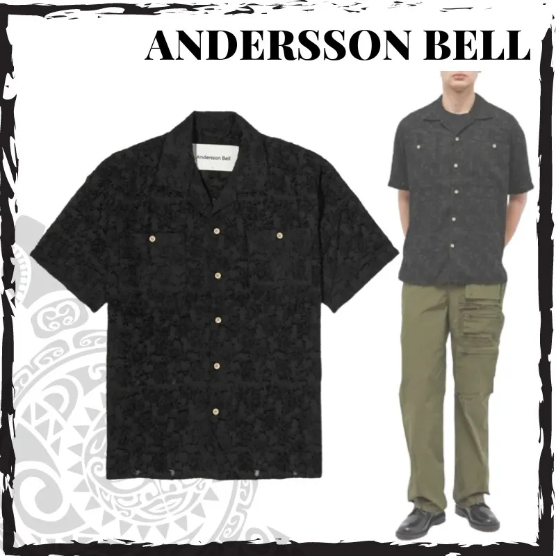 ANDERSSON BELL  |Plain Short Sleeves Front Button Shirts