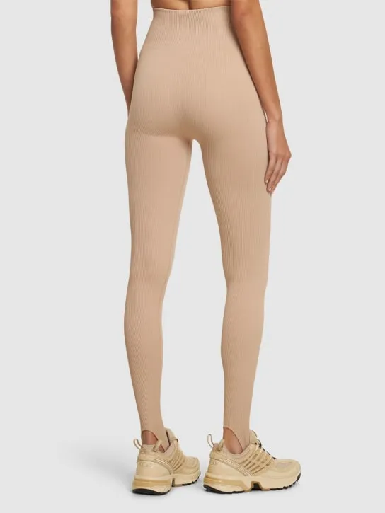 Andreadamo   Ribbed jersey leggings w/ stirrups 