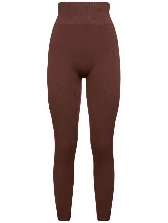 Andreadamo   Ribbed jersey leggings w/ stirrups 