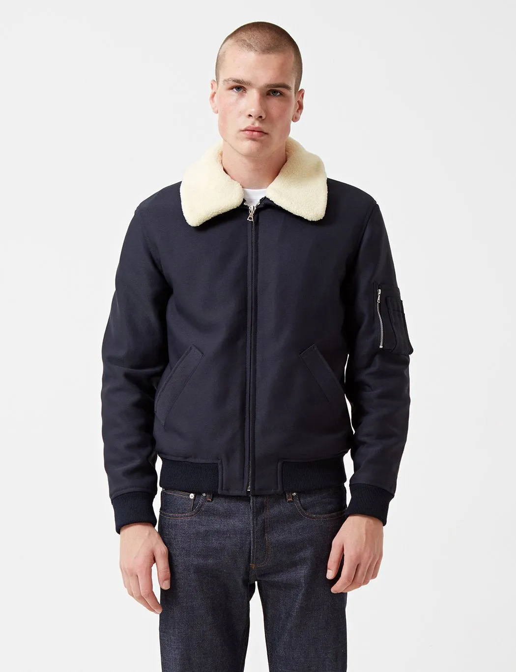 A.P.C. Manchester Bomber Jacket - Dark Navy