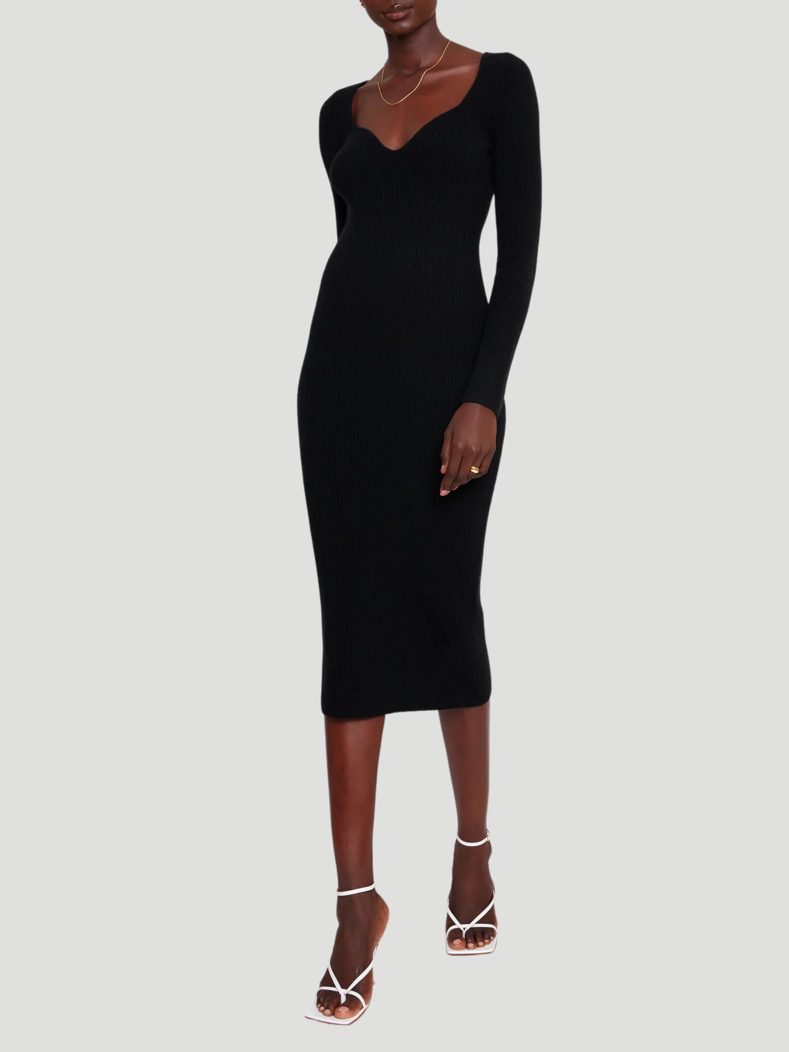 Aubree Sweetheart Neckline Dress in Black