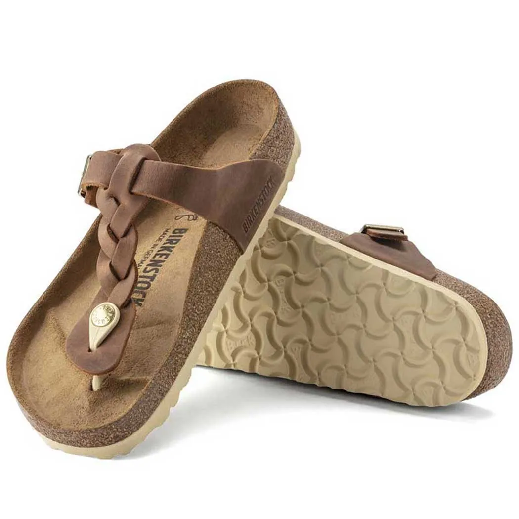 Birkenstock Gizeh Braid Sandal Cognac Oiled Leather (Women's)