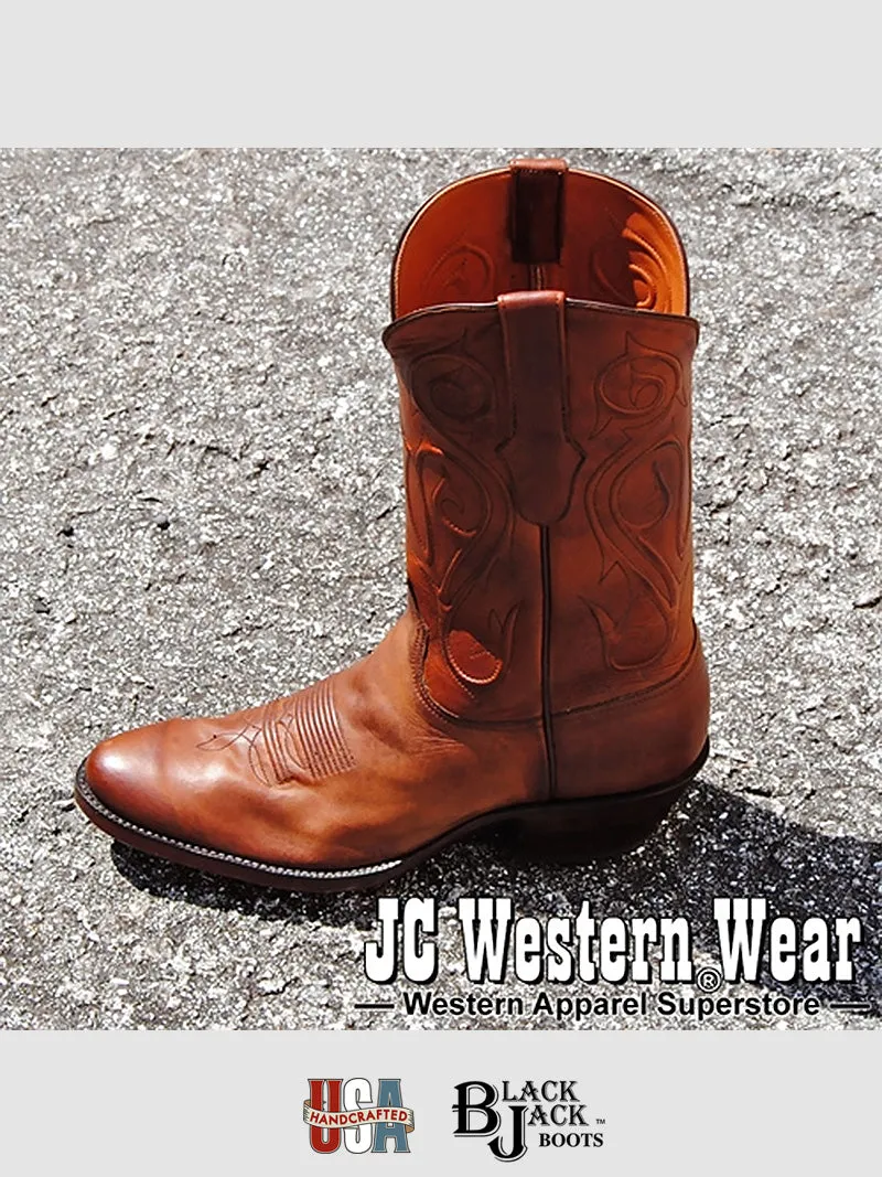 Black Jack BP405-64 Mens Ranch Hand Western Boots Burnished Peanut