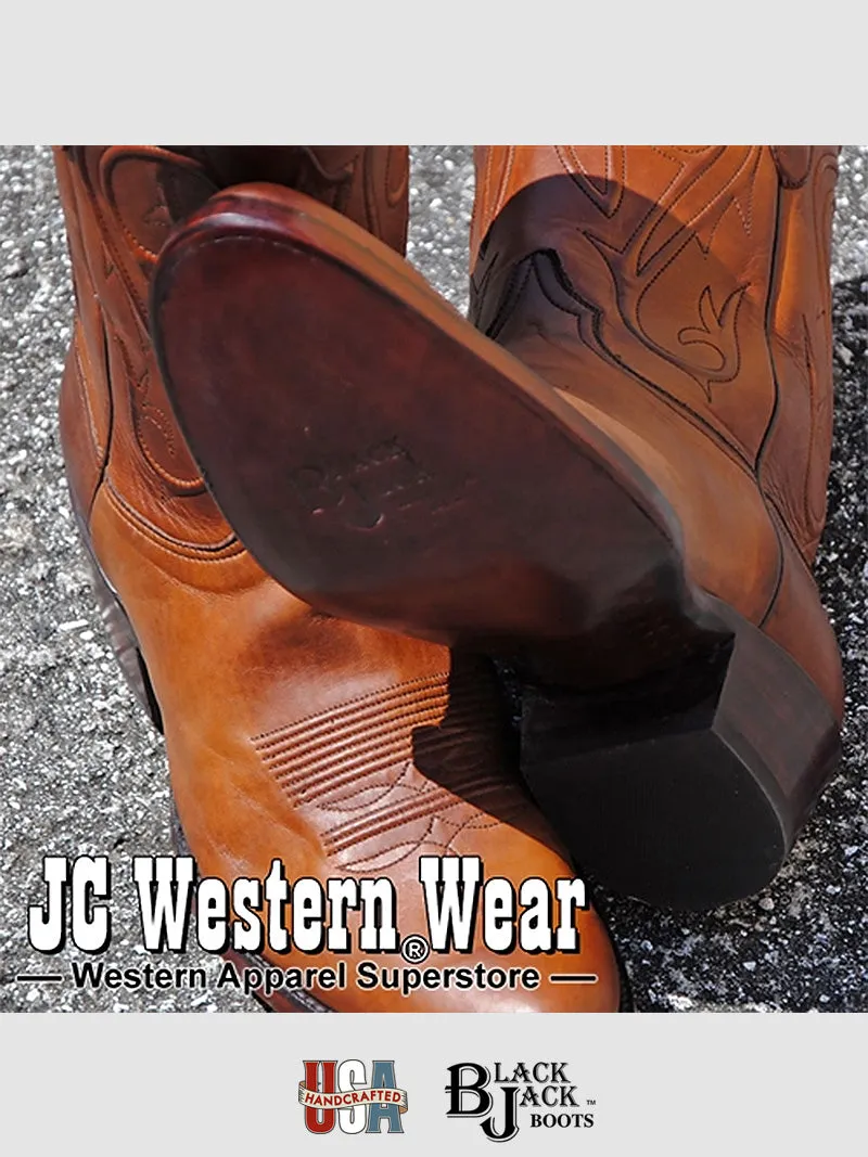 Black Jack BP405-64 Mens Ranch Hand Western Boots Burnished Peanut