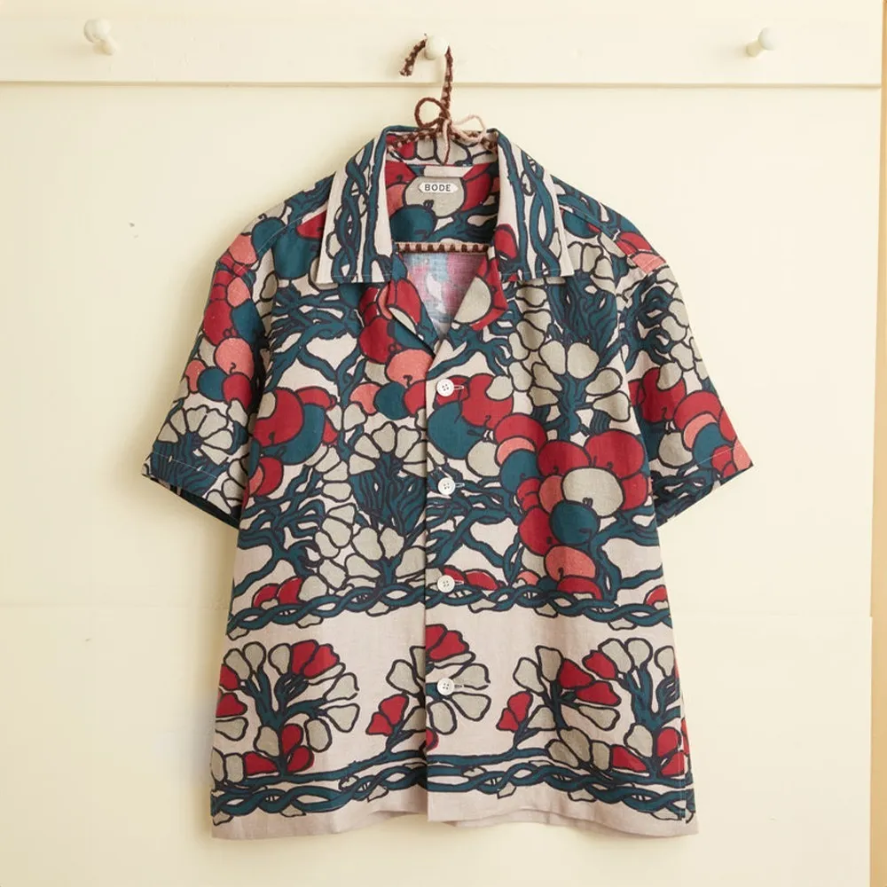 BODE  |Flower Patterns Linen Short Sleeves Shirts