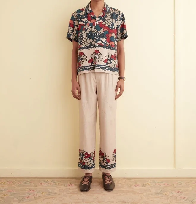 BODE  |Flower Patterns Linen Short Sleeves Shirts