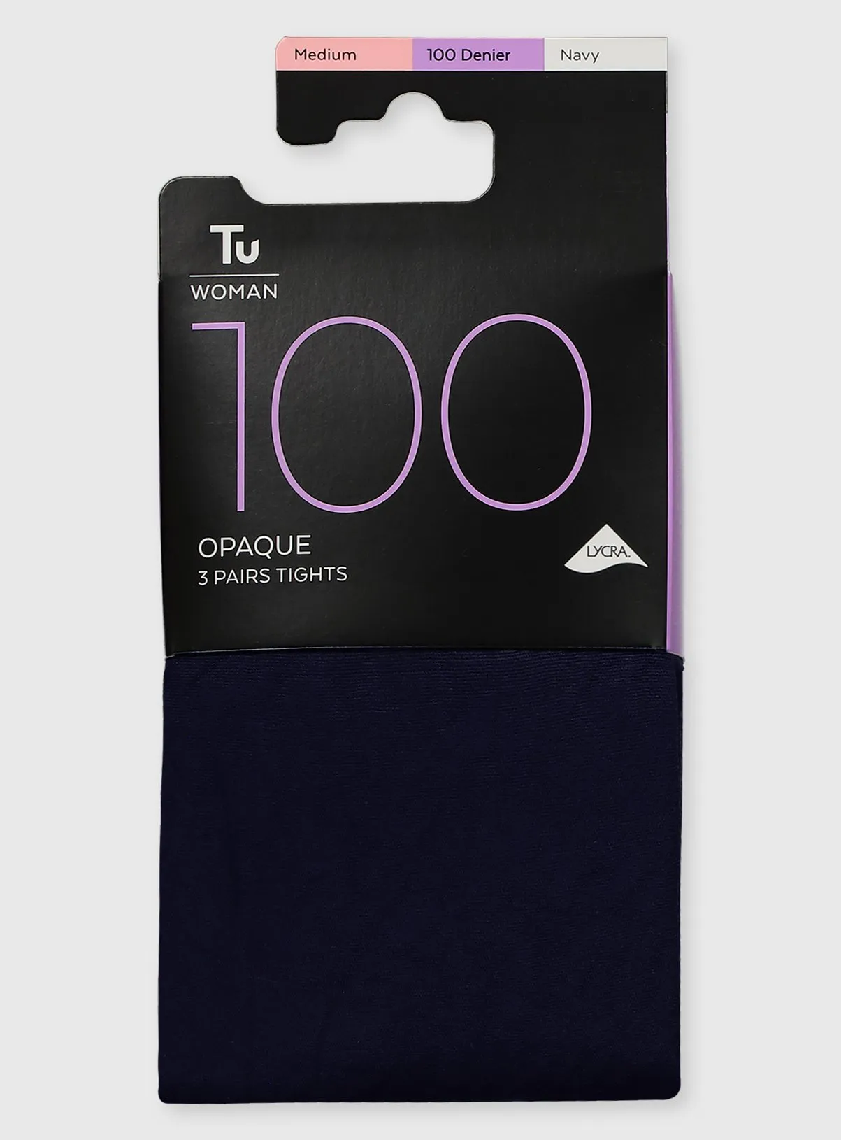 Buy Navy 100 Denier Opaque Tights 3 Pack XL | Tights | Tu