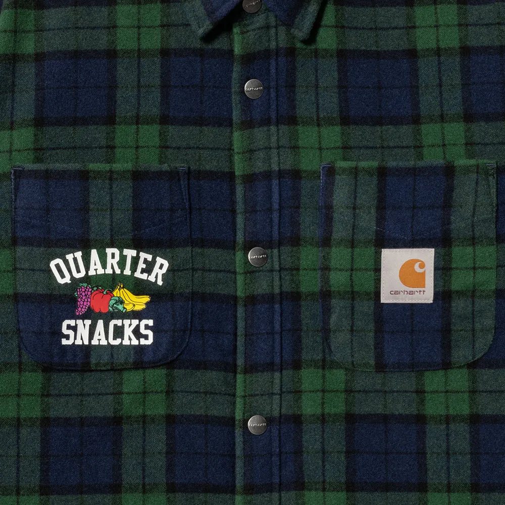 CARHARTT WIP X QUARTERSNACKS SHIRT JACKET // QUARTERSNACKS CHECK/GREEN