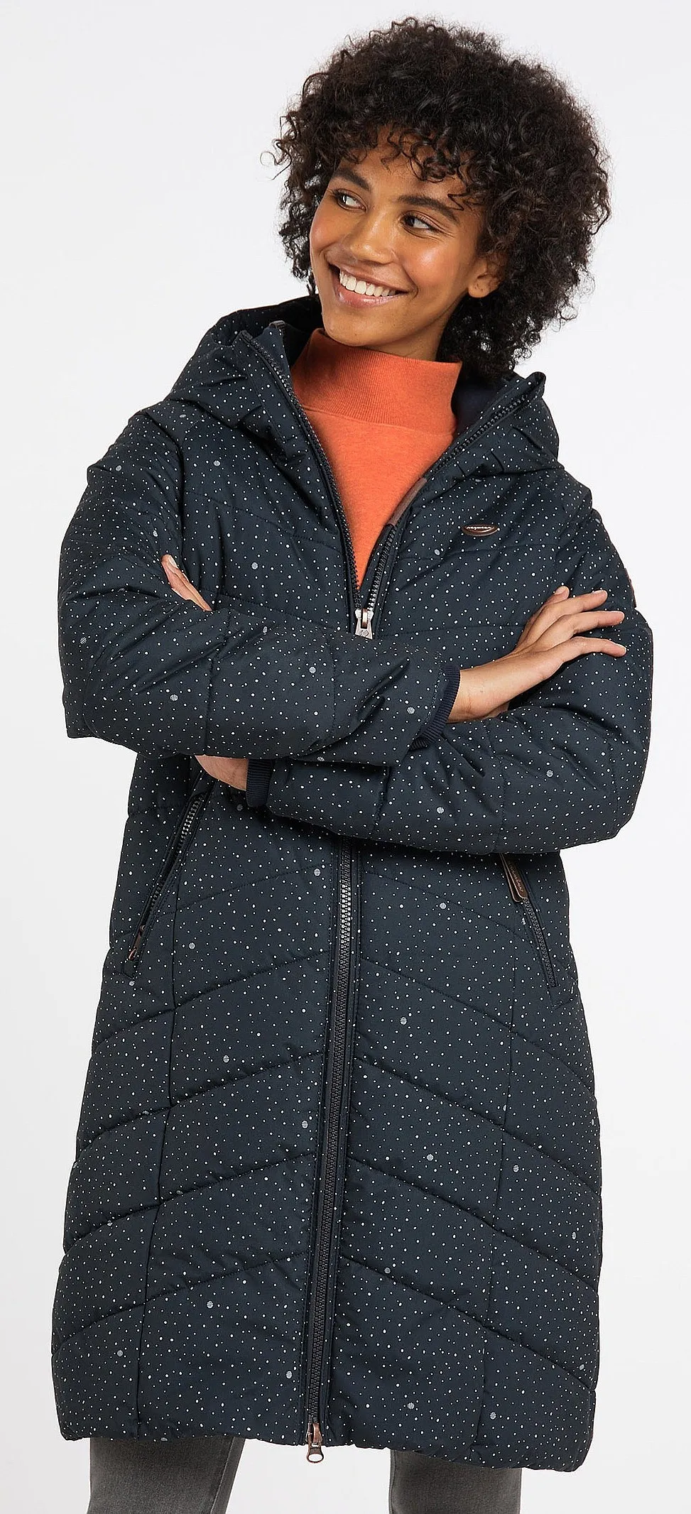 coat Ragwear Dizzie Coat Dots - 2028/Navy - women´s