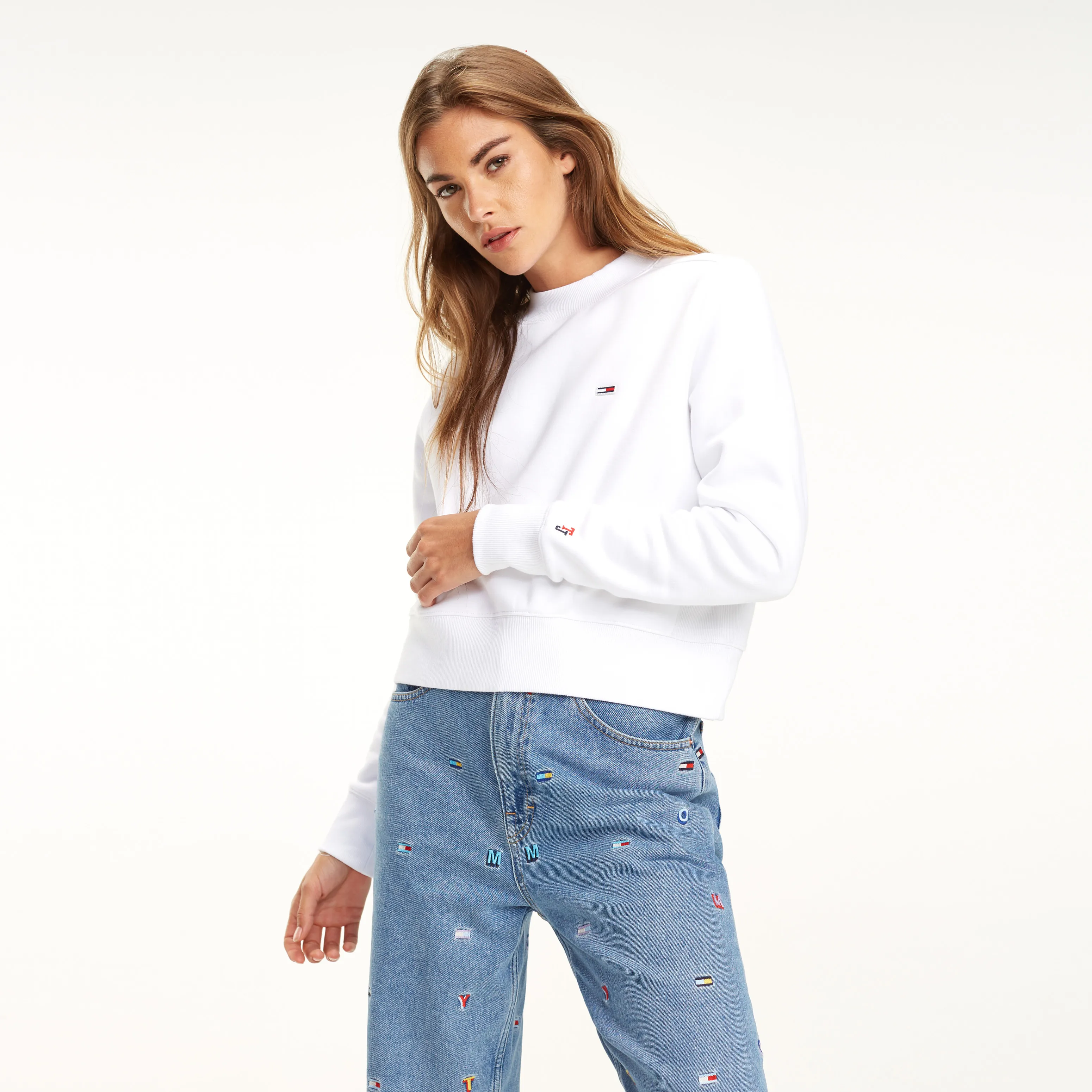 Cropped Crew Neck Sweatshirt | Hoodies | Tommy Hilfiger