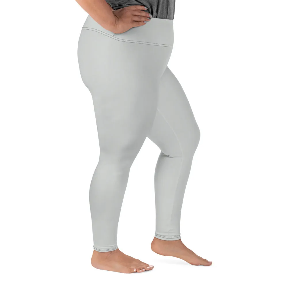 Curve Couture: Women's Plus Size Solid Color Yoga Leggings - Smoke