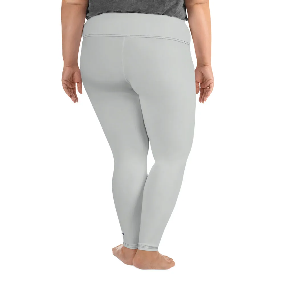 Curve Couture: Women's Plus Size Solid Color Yoga Leggings - Smoke