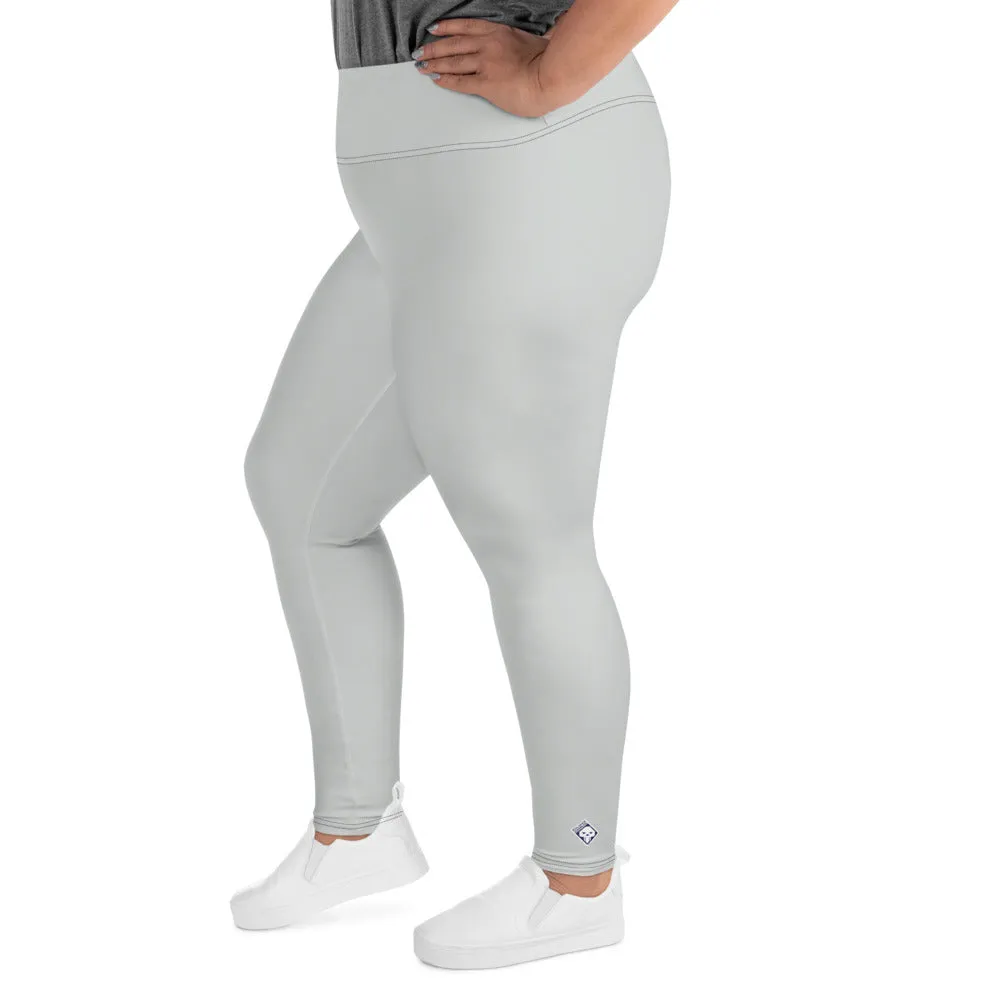 Curve Couture: Women's Plus Size Solid Color Yoga Leggings - Smoke