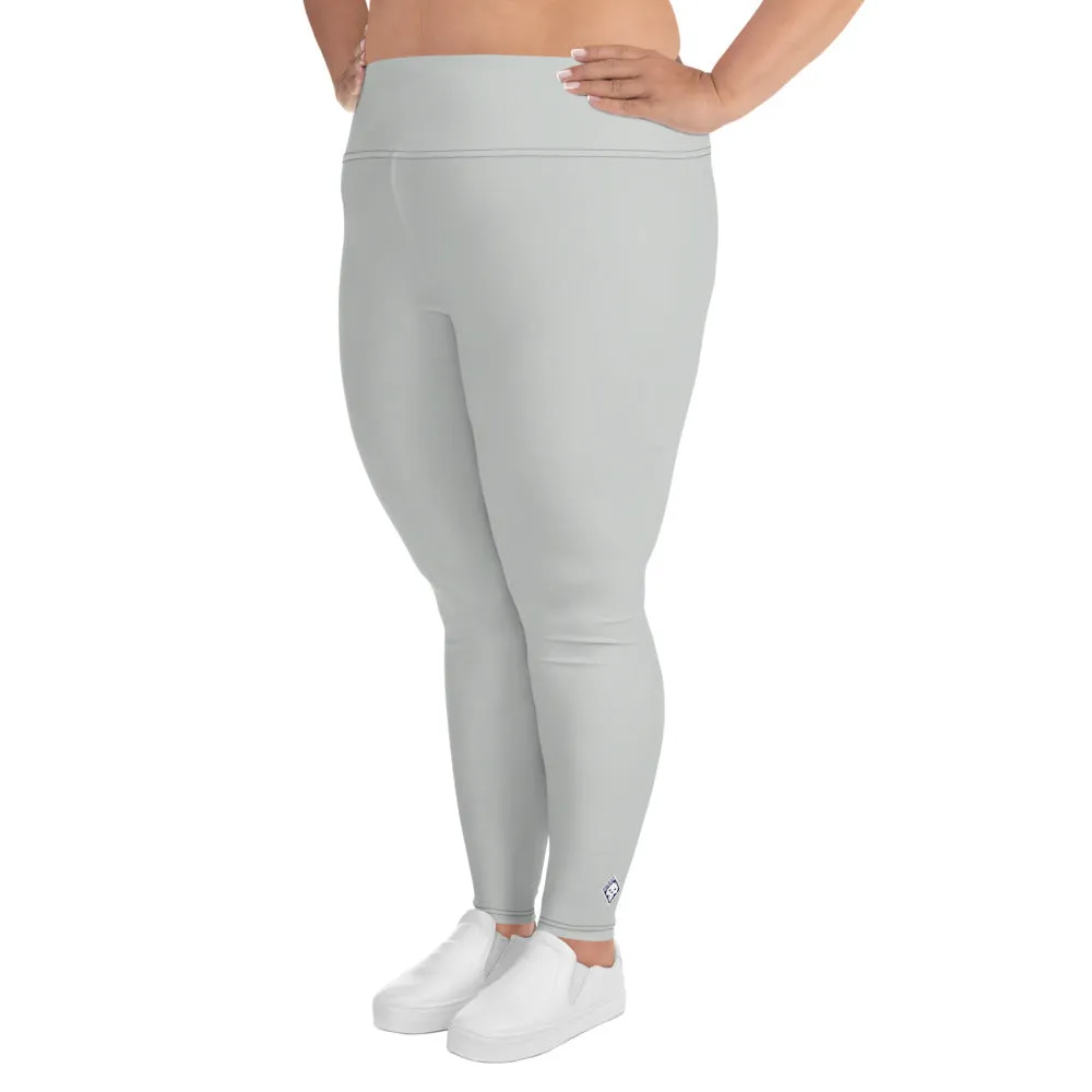 Curve Couture: Women's Plus Size Solid Color Yoga Leggings - Smoke