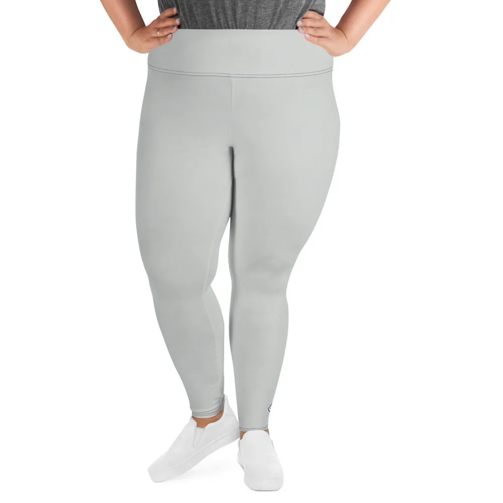 Curve Couture: Women's Plus Size Solid Color Yoga Leggings - Smoke