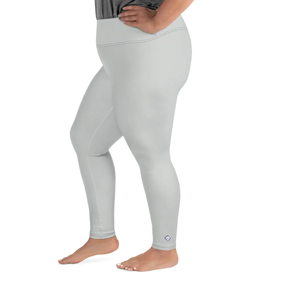 Curve Couture: Women's Plus Size Solid Color Yoga Leggings - Smoke