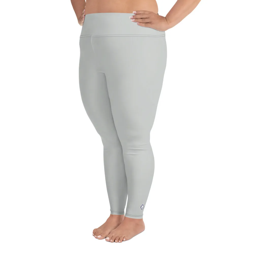 Curve Couture: Women's Plus Size Solid Color Yoga Leggings - Smoke