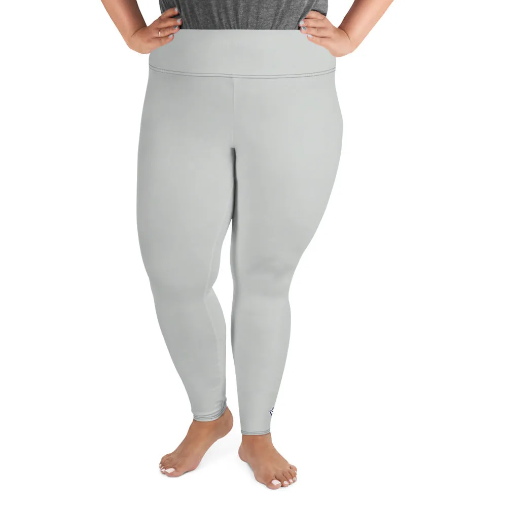 Curve Couture: Women's Plus Size Solid Color Yoga Leggings - Smoke