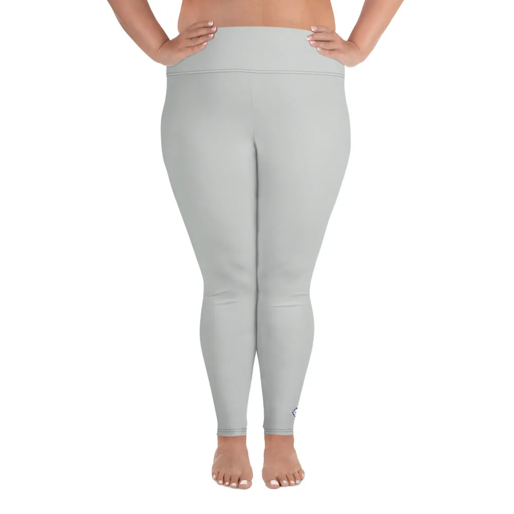 Curve Couture: Women's Plus Size Solid Color Yoga Leggings - Smoke