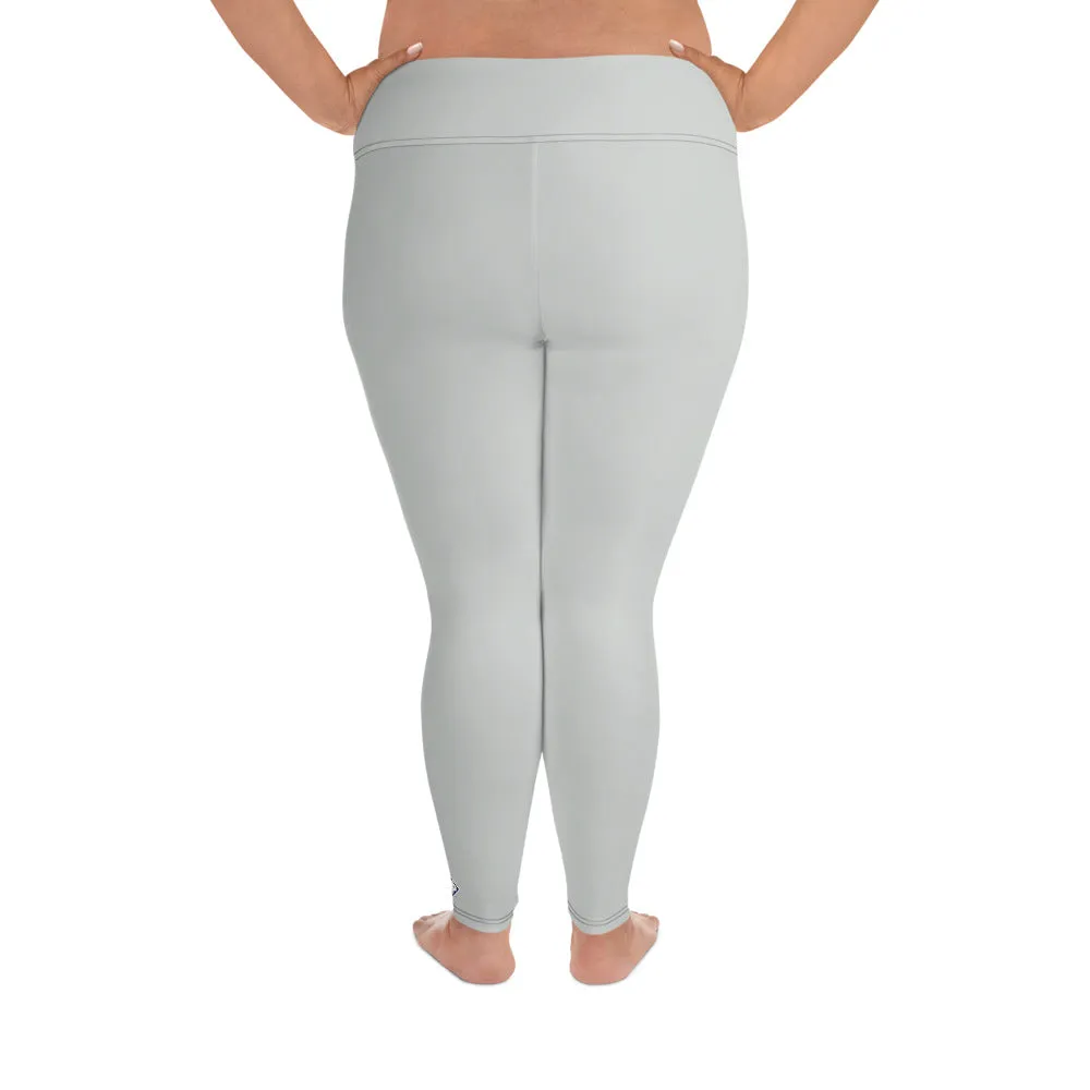 Curve Couture: Women's Plus Size Solid Color Yoga Leggings - Smoke