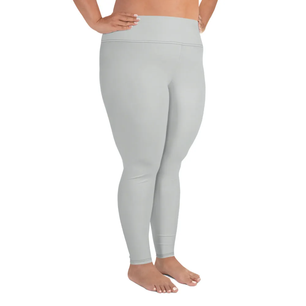 Curve Couture: Women's Plus Size Solid Color Yoga Leggings - Smoke