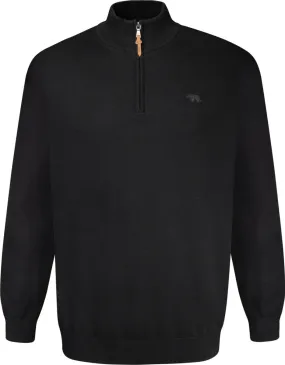 D555 Giuseppe 1 Quarter Zip Knitted Sweater - Black