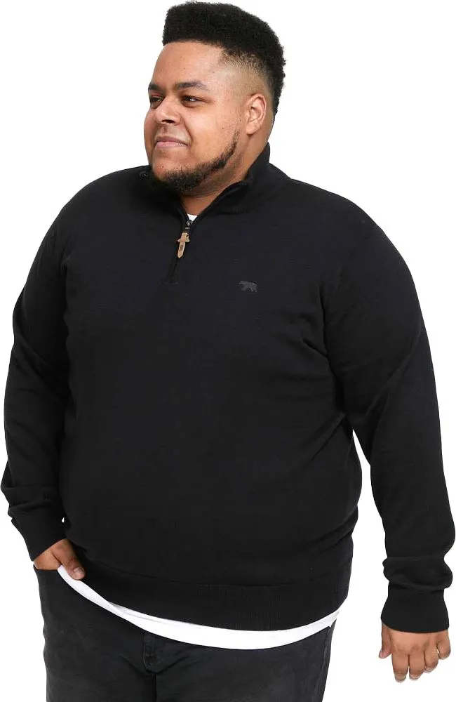 D555 Giuseppe 1 Quarter Zip Knitted Sweater - Black