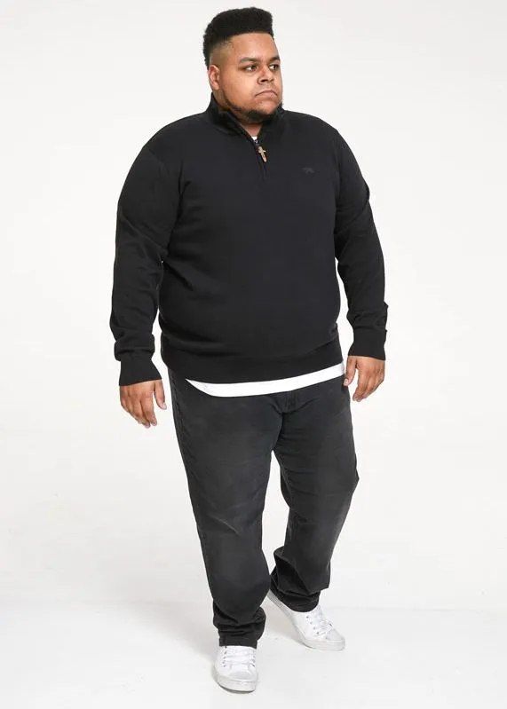 D555 Giuseppe 1 Quarter Zip Knitted Sweater - Black