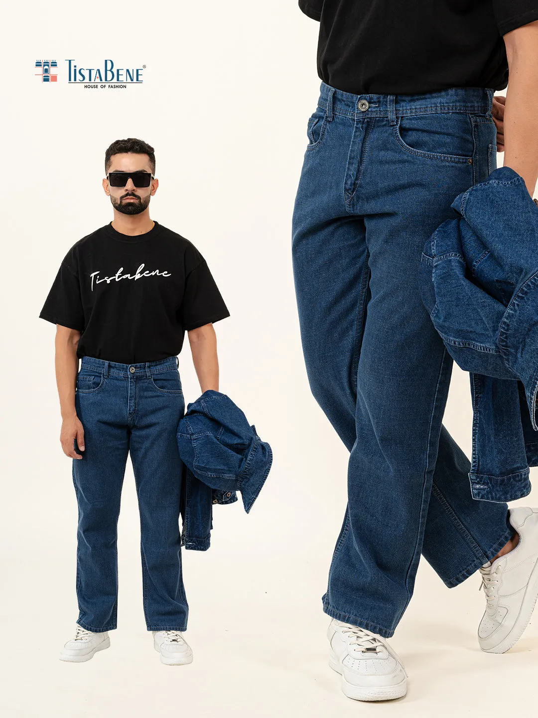 Dark Blue Straight Fit Denim Jeans