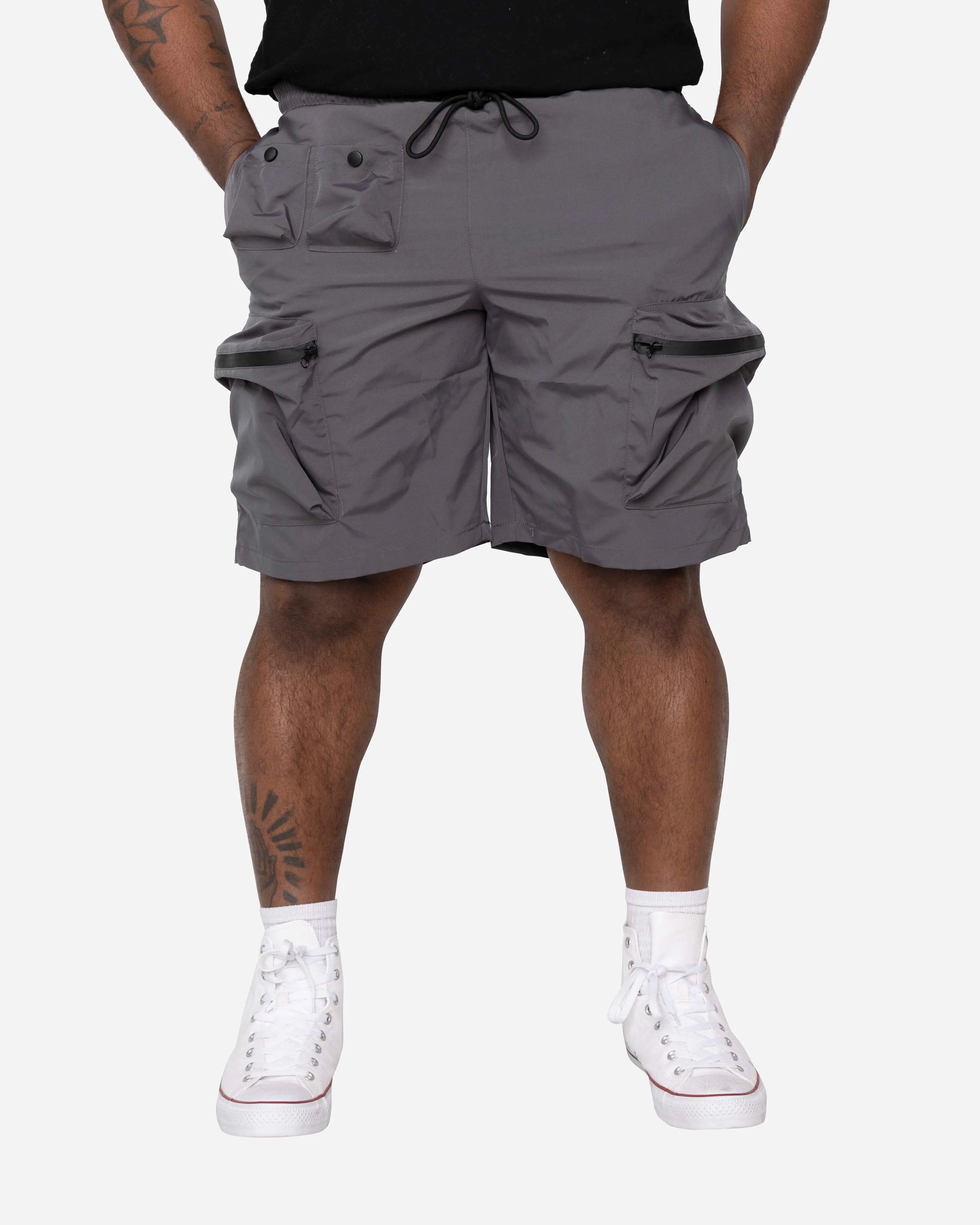 EPTM BIG N TALL COMBAT CARGO SHORTS-GREY