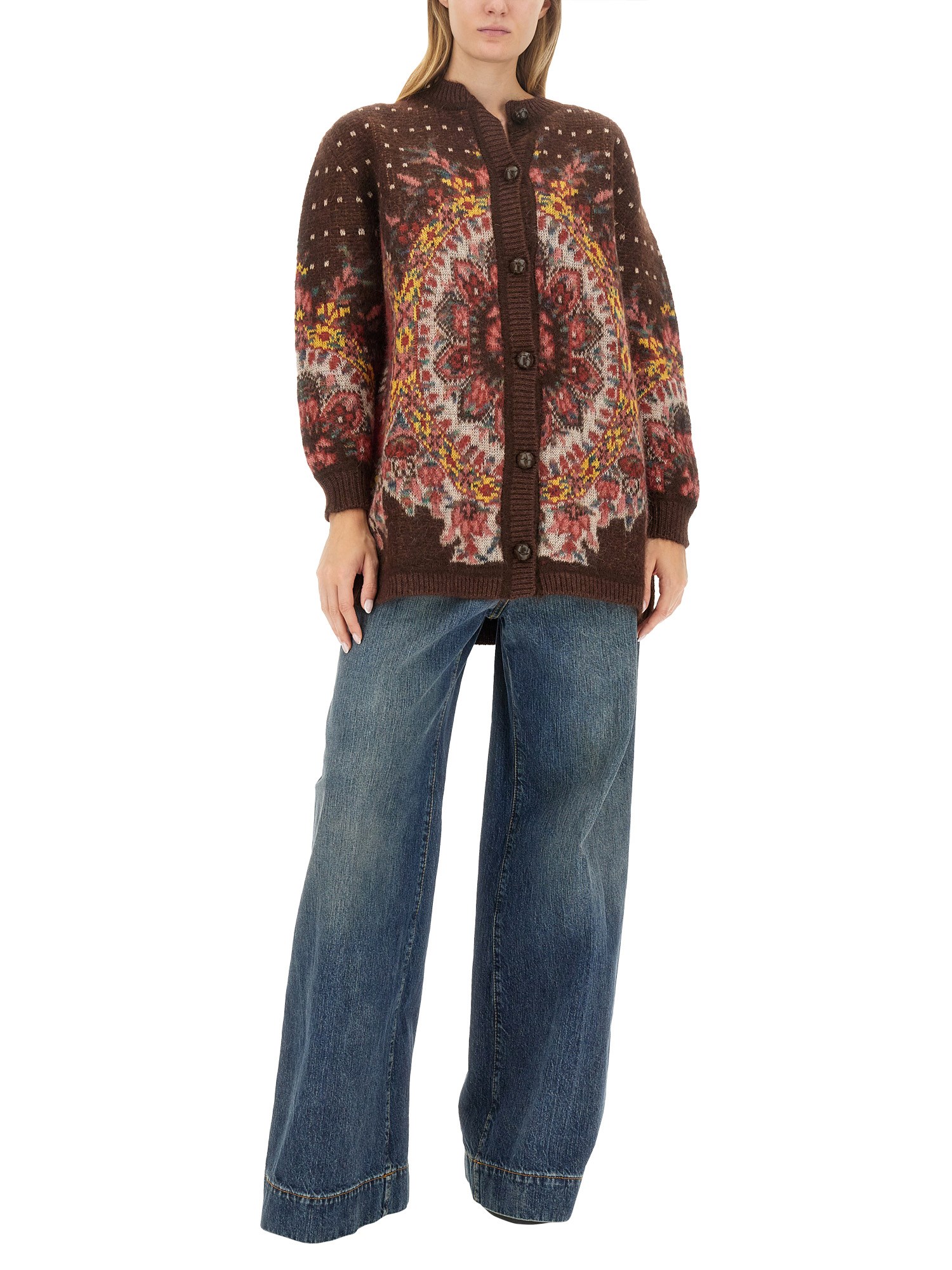 ETRO    COTTON DENIM JEANS WITH EMBROIDERED PEGASUS