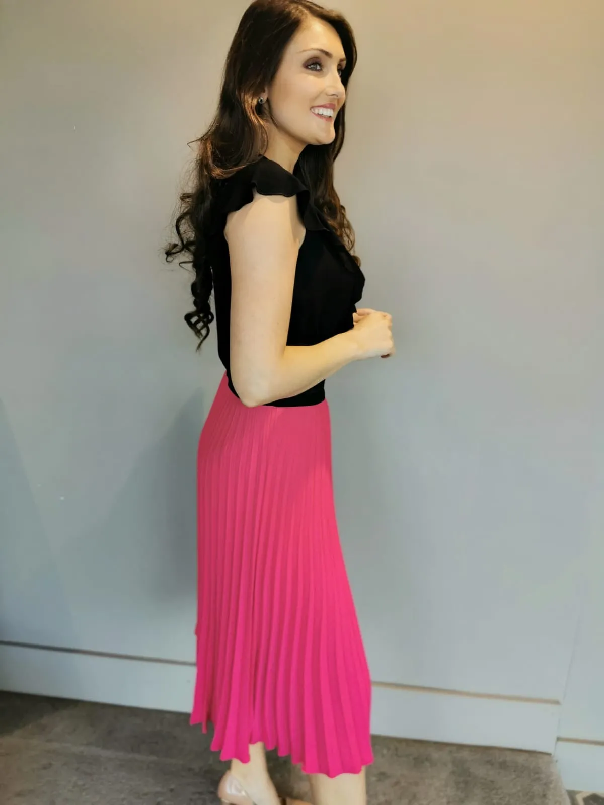 Fushia Pleat Skirt