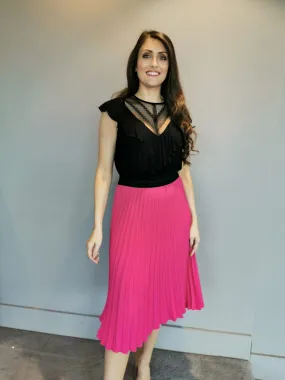 Fushia Pleat Skirt