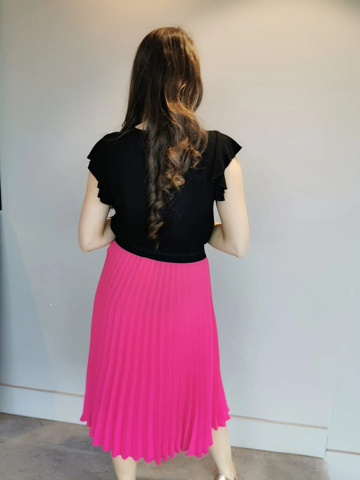 Fushia Pleat Skirt