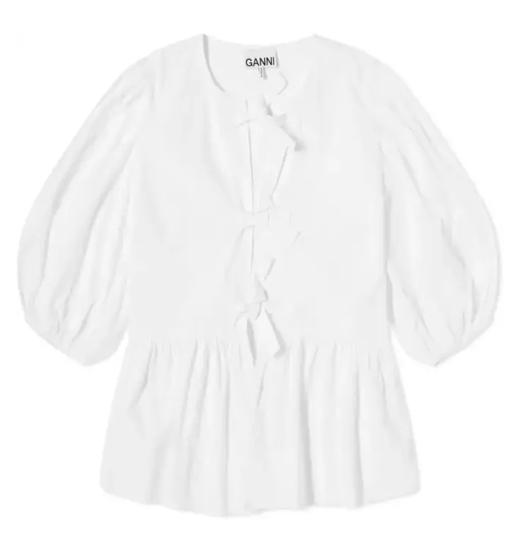 Ganni  |Plain Cotton Formal Style  Shirts & Blouses