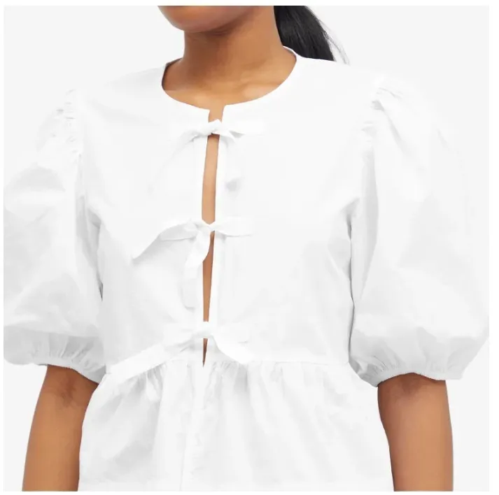 Ganni  |Plain Cotton Formal Style  Shirts & Blouses