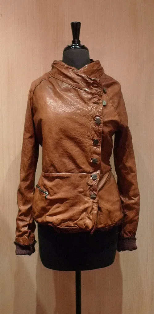 Giorgio Brato Saddle Rust Leather Jacket