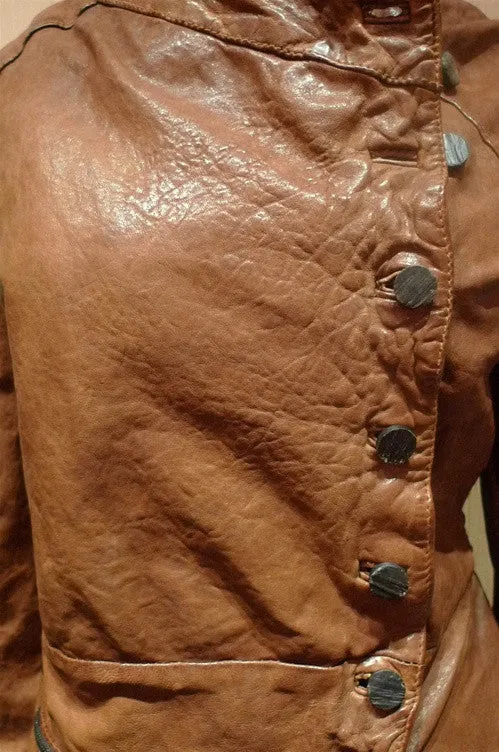 Giorgio Brato Saddle Rust Leather Jacket