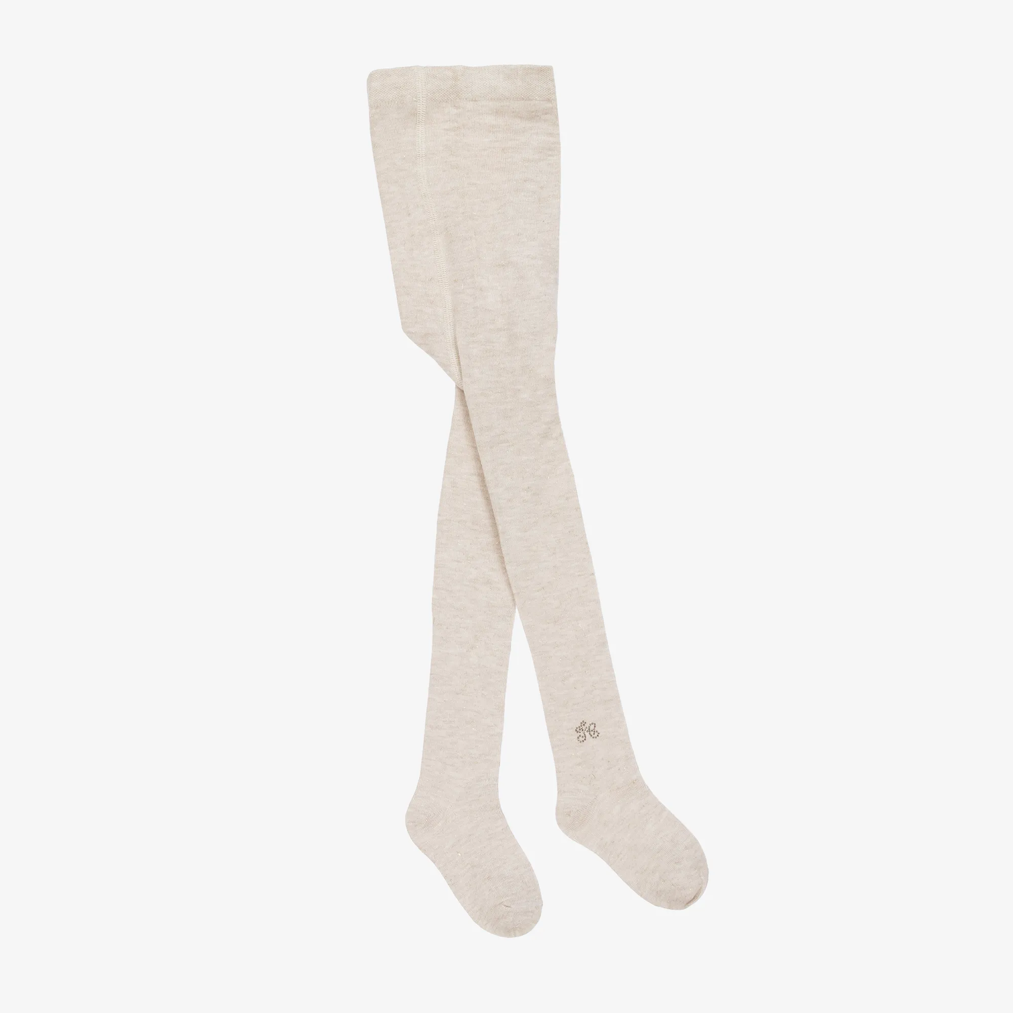 Girls Beige Marl Lurex Tights