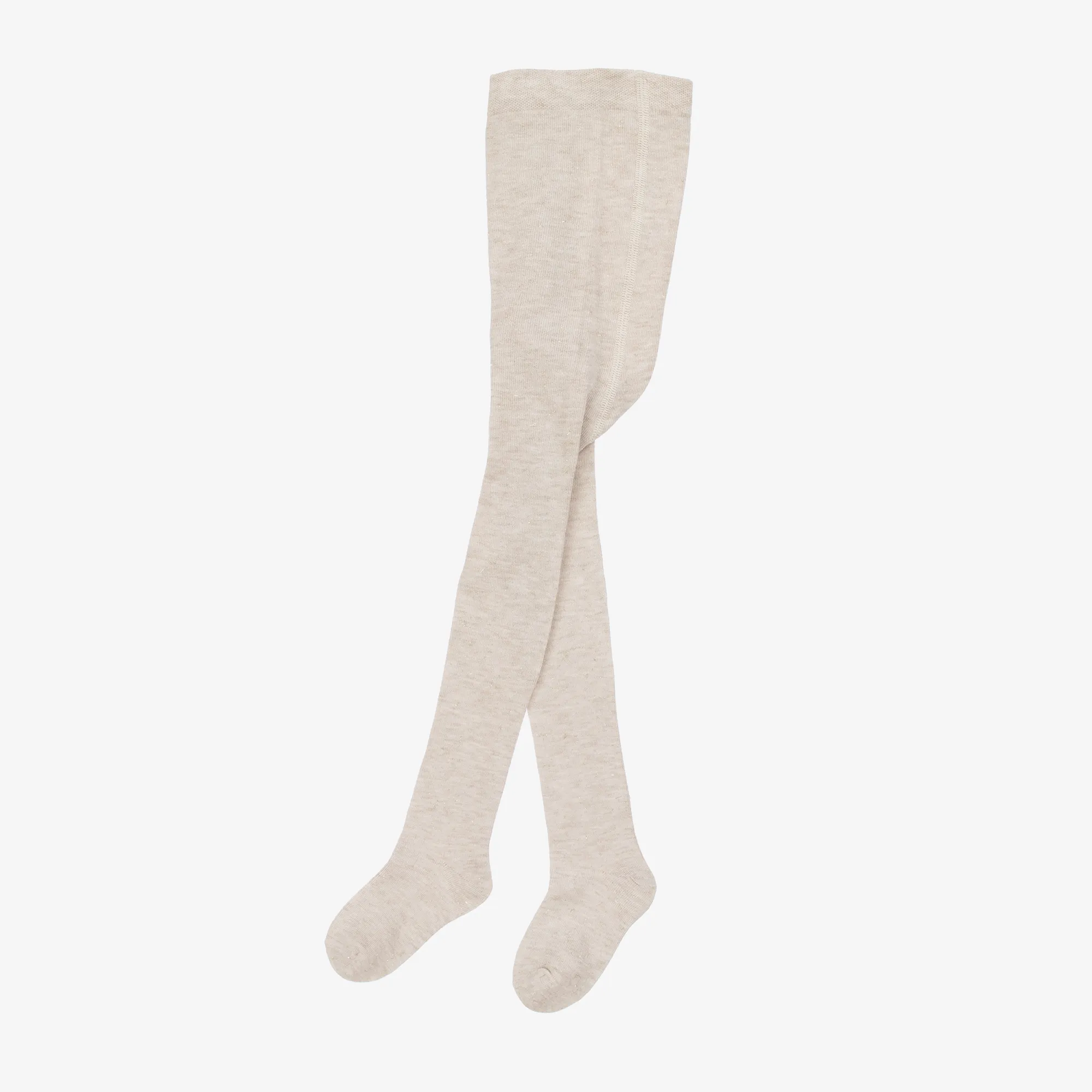 Girls Beige Marl Lurex Tights