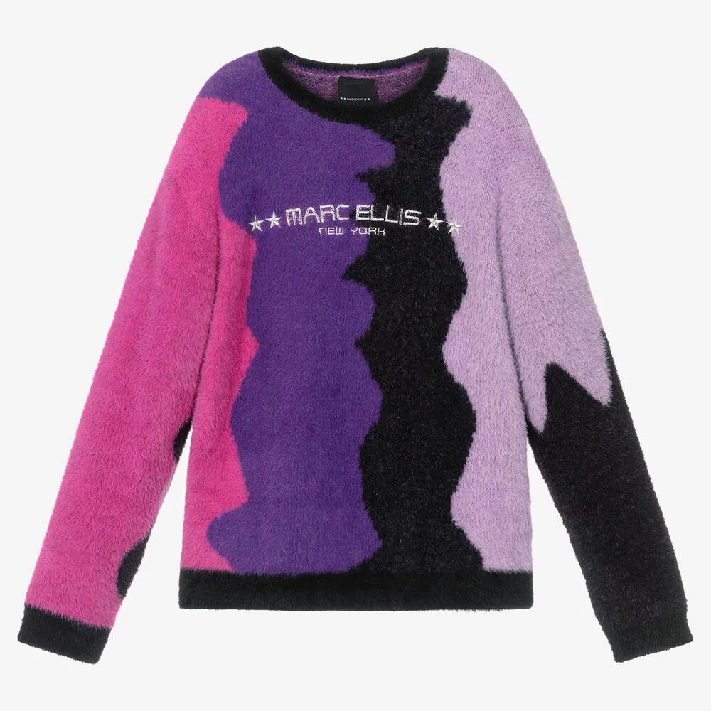 Girls Purple Logo Sweater