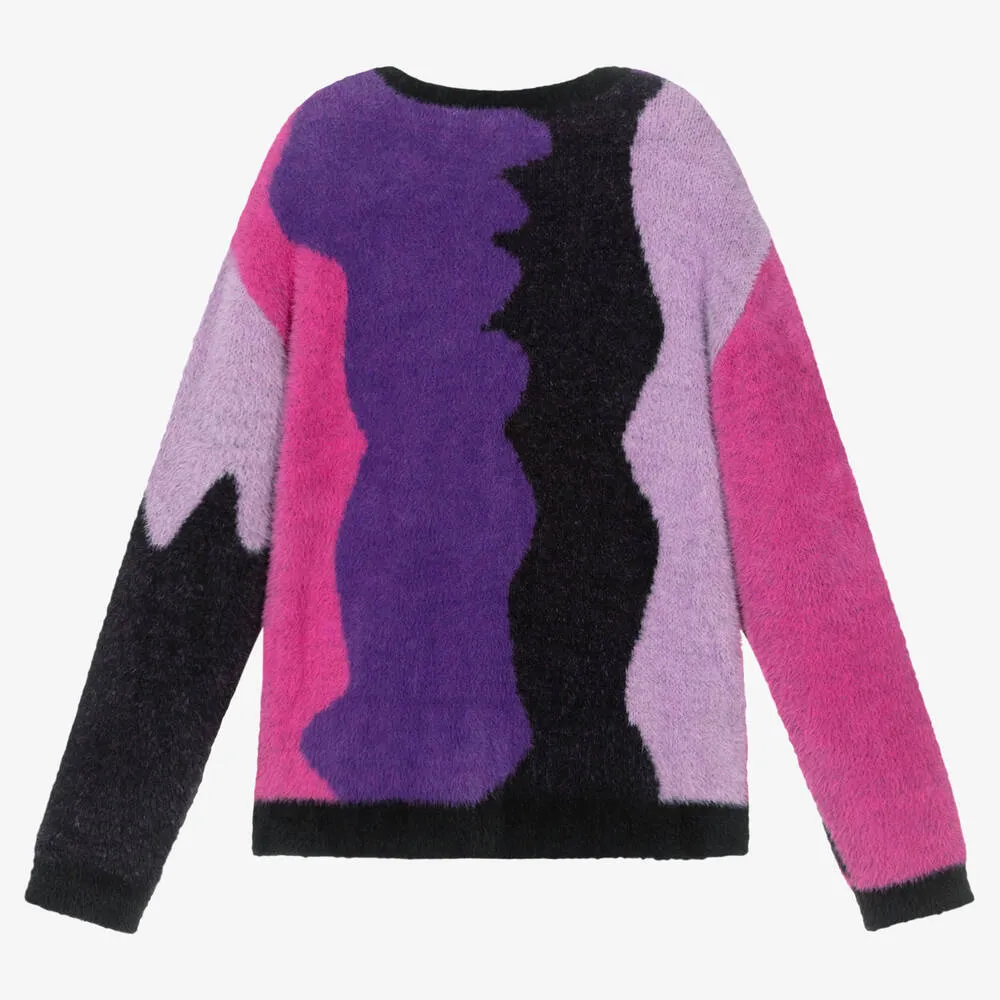 Girls Purple Logo Sweater