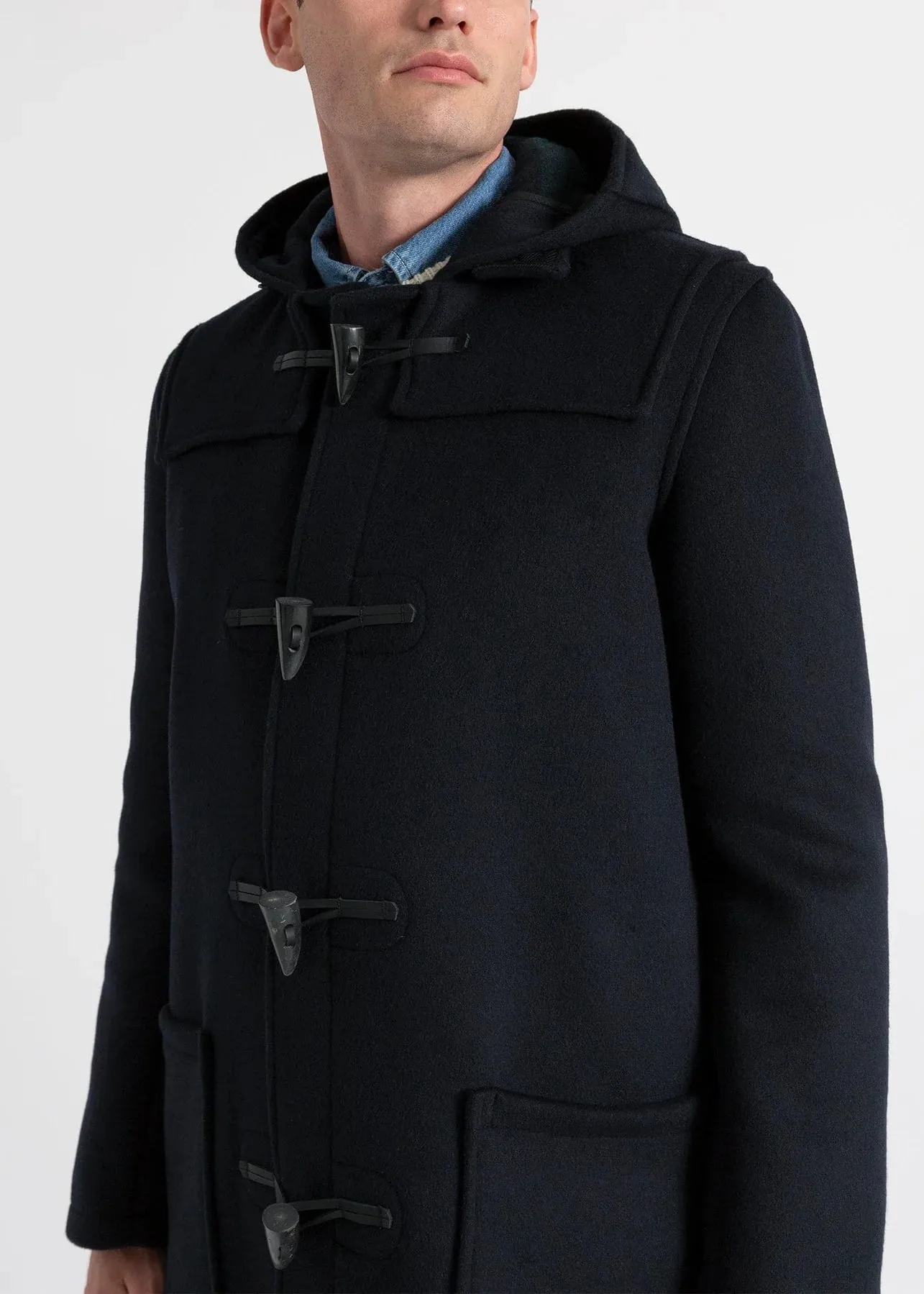 Gloverall Mid Duffle Coat BlackWatch Grey