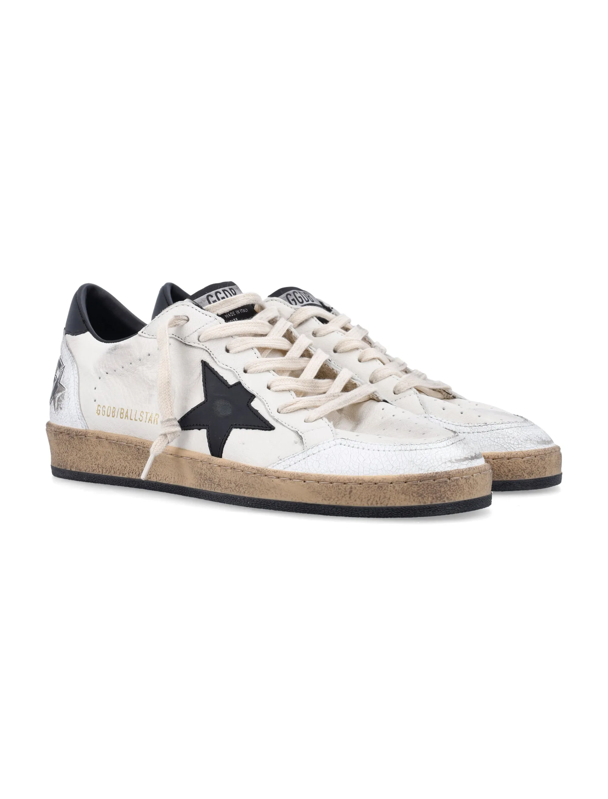 GOLDEN GOOSE Ballstar Distressed Leather Sneakers