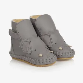 Grey Leather Elephant Boots