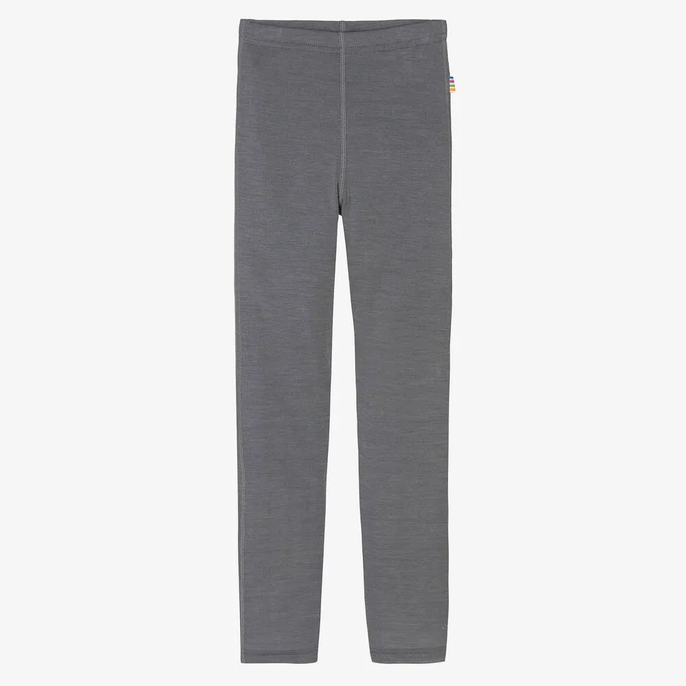 Grey Merino Wool & Silk Leggings 