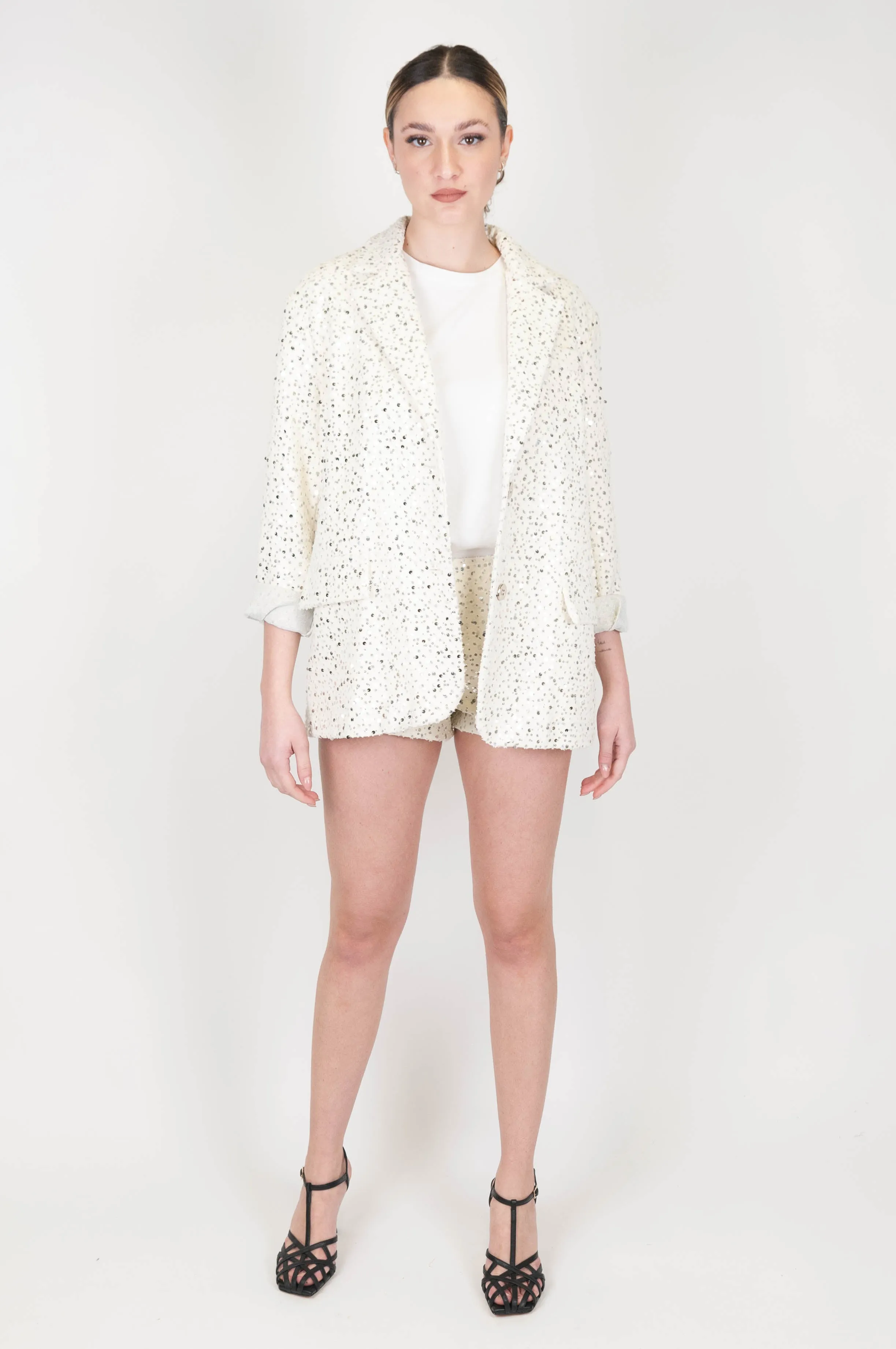 Haveone - Shorts paillettes con elastico in vita