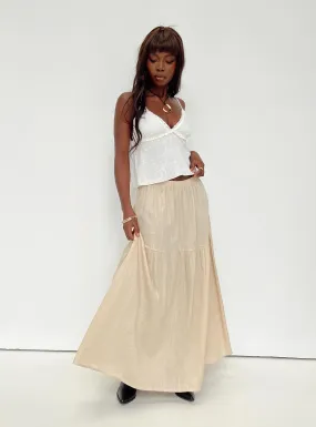 Hold Me Close Maxi Skirt Beige