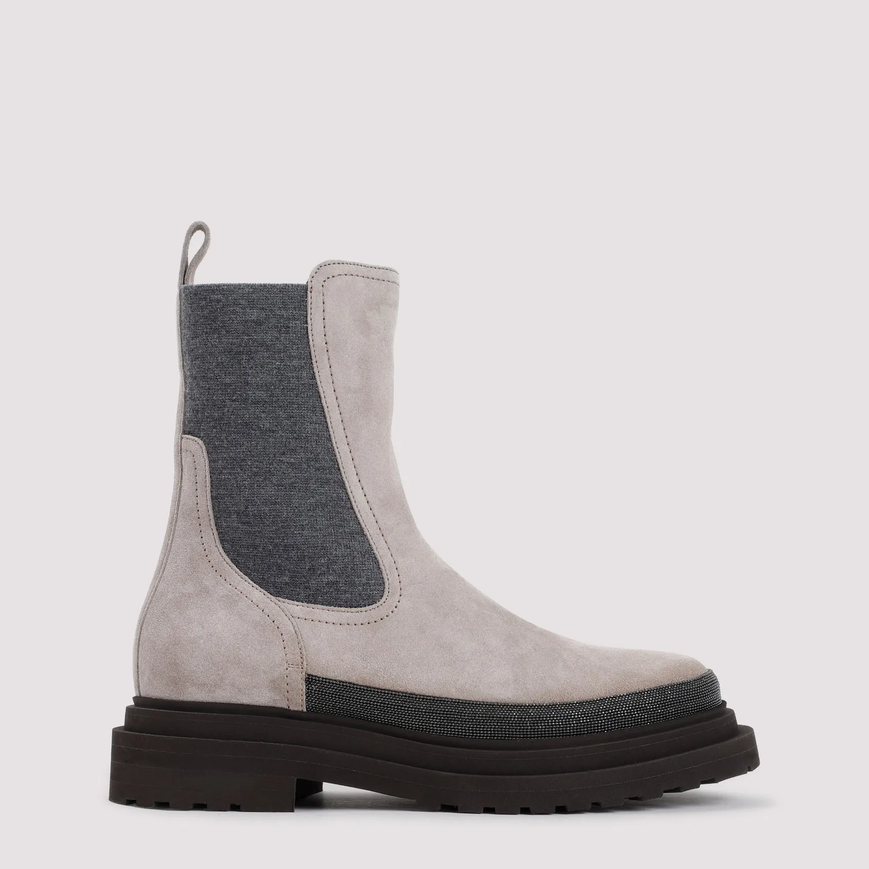 Ice Grey Suede Leather Boots