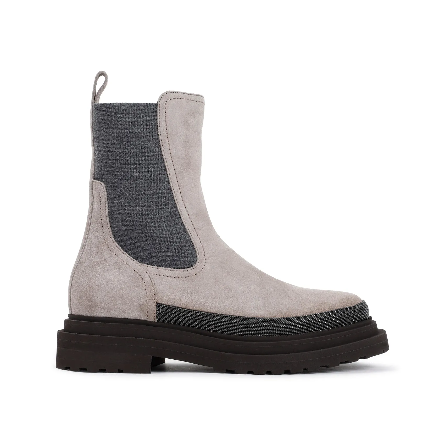 Ice Grey Suede Leather Boots